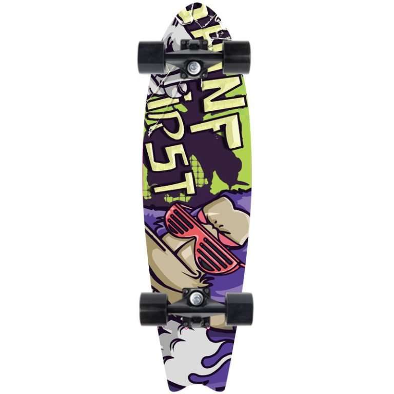 Chimpanzee graphic land surf skateboard 72cm cruiser for kids – Groveride