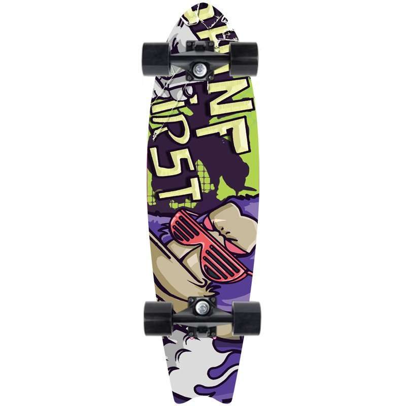 Chimpanzee graphic land surf skateboard 72cm cruiser for kids – Groveride
