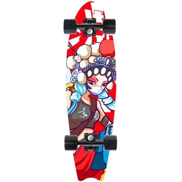 Chinese Style land surf skateboard 72cm cruiser for adults, maple deck – Groveride