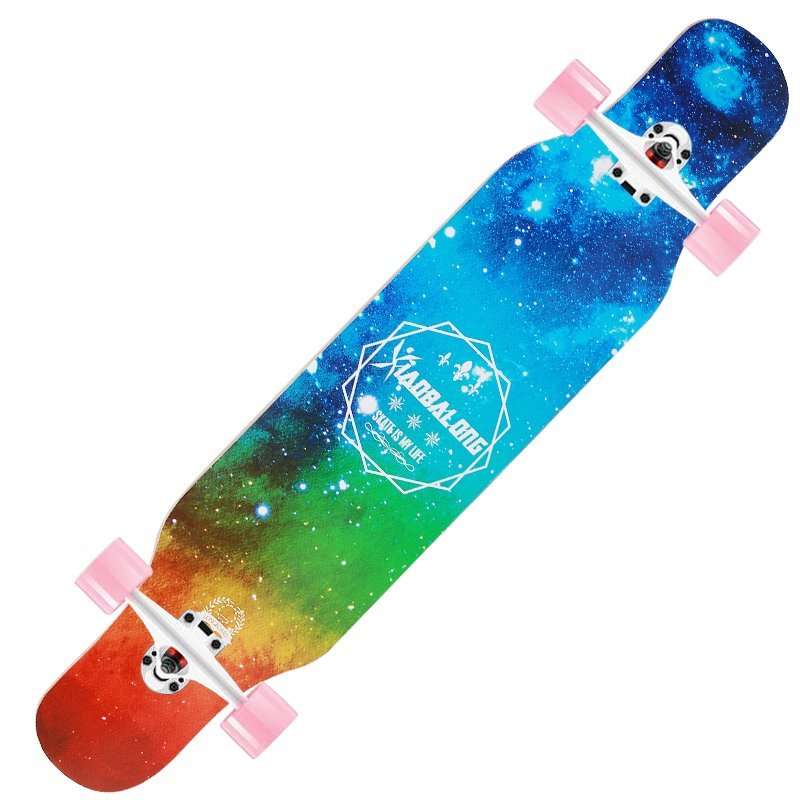 Cosmic Blaze longboard 110cm galaxy maple deck cruiser for beginners – Groveride