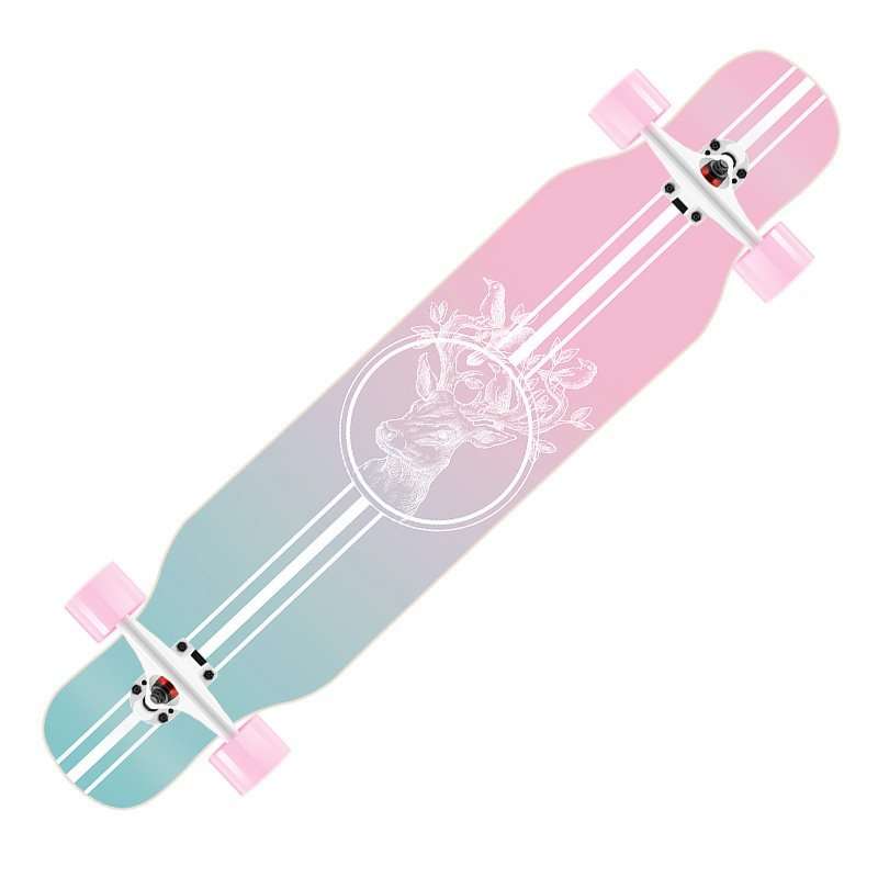 Elk graphic longboard 110cm maple deck nature-print cruiser for adults – Groveride