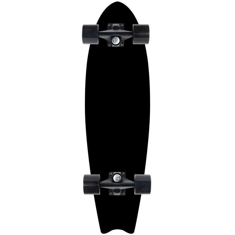 All Black land surf skateboard 72cm maple deck cruiser for beginners and adults – Groveride