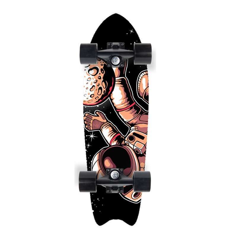 Astronaut print land surf skateboard 72cm cruiser for kids and adults – Groveride