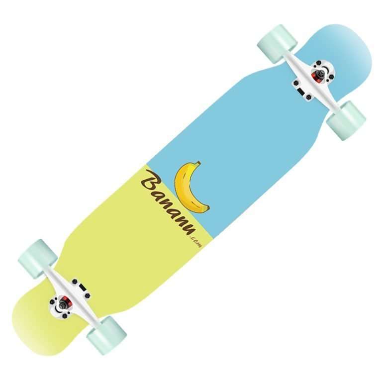 Banana graphic longboard 110cm maple deck beginner cruiser stable skateboard – Groveride