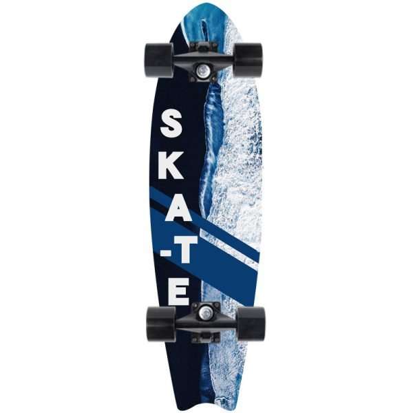 Beach graphic land surf skateboard 72cm cruiser for beginners, stable deck – Groveride