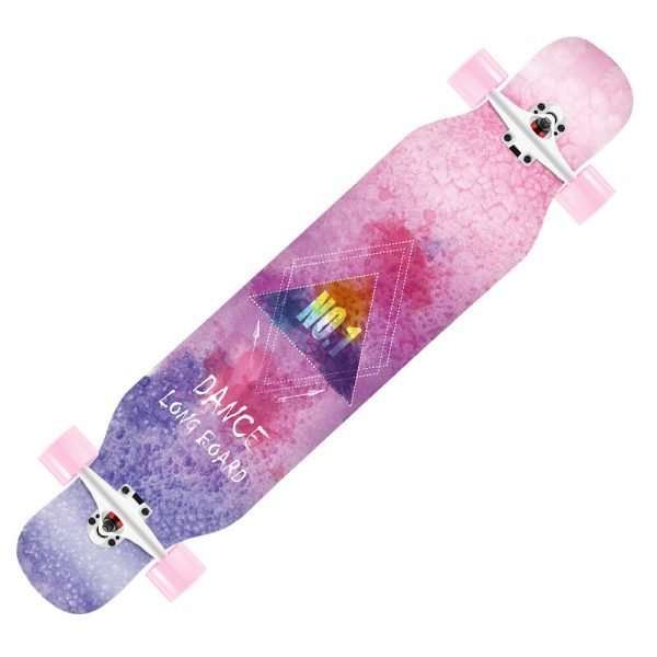 Cherry Blossom longboard 110cm floral maple deck cruiser for girls and beginners – Groveride