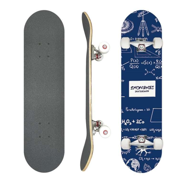 Equation math graphic skateboard 79cm double kick maple deck street board – Groveride