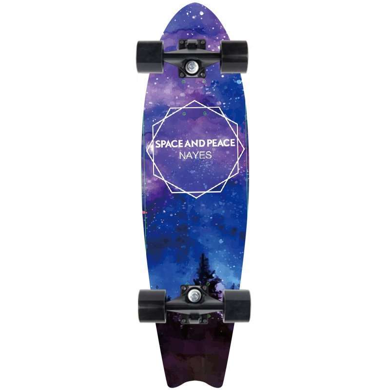 Starry Night longboard 110cm maple deck cruiser skateboard for beginners – Groveride