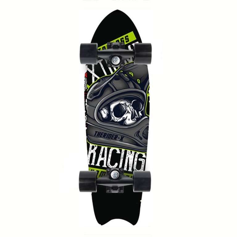 Skull graphic land surf skateboard 72cm street cruiser for teens – Groveride