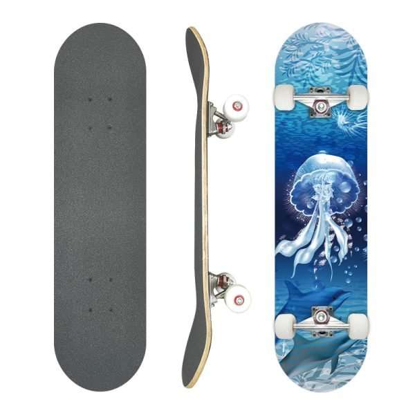 Jellyfish ocean graphic land surf skateboard 72cm cruiser, maple deck – Groveride