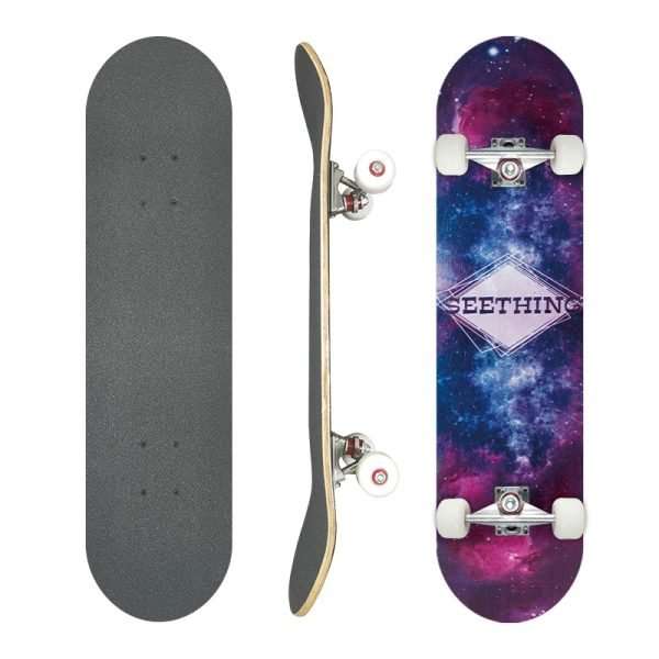 Starry Night longboard 110cm maple deck cruiser skateboard for beginners – Groveride