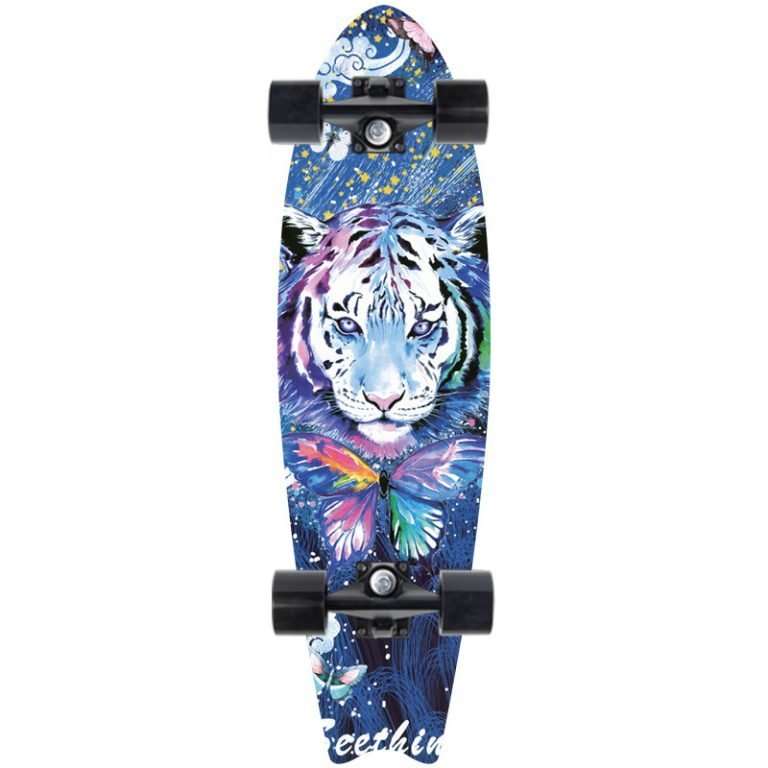 Tiger print land surf skateboard 72cm bold cruiser for teens and adults – Groveride