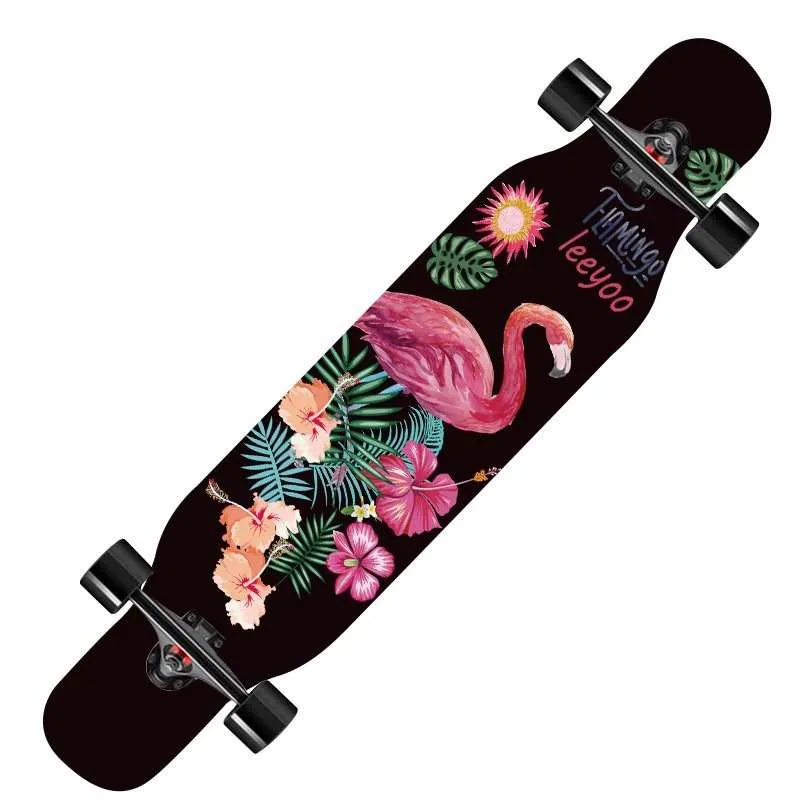 110cm complete longboard with soft wheels — the right beginner setup for learning to ride