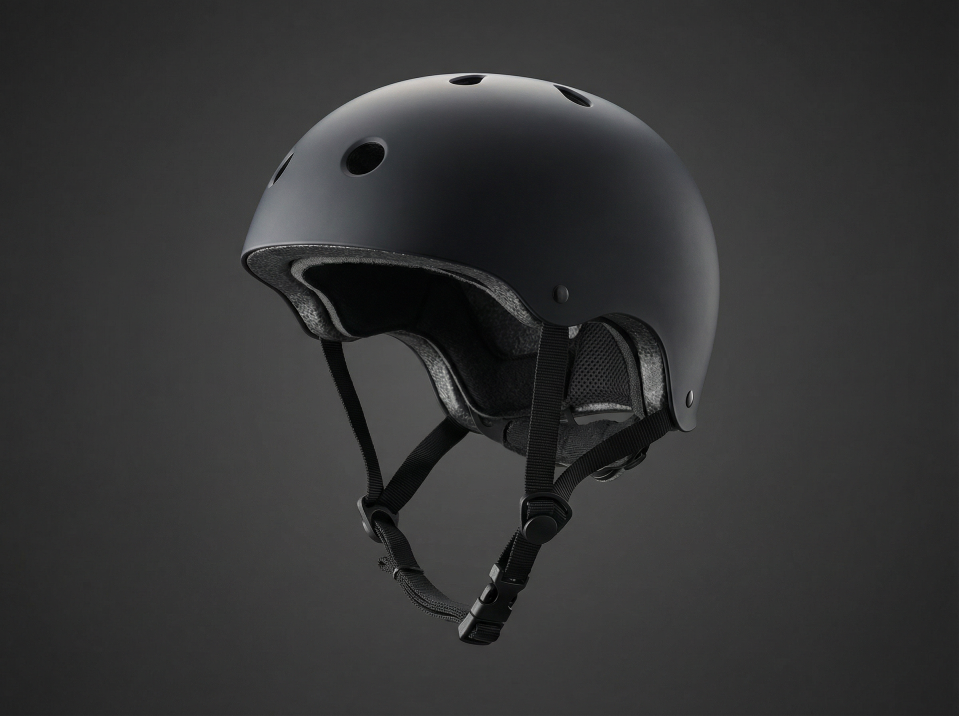Skate helmet on dark background — essential protective gear for beginner longboard riders