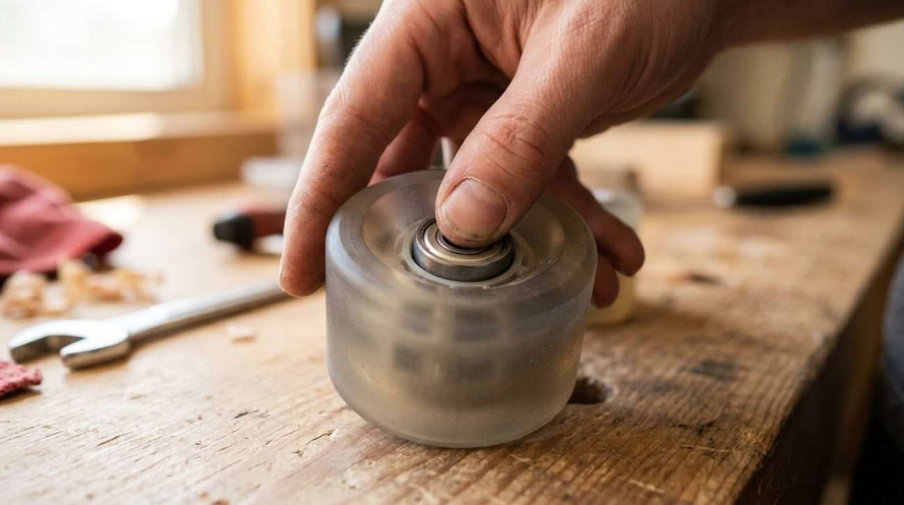 Reinstalling clean longboard bearings into a wheel hub