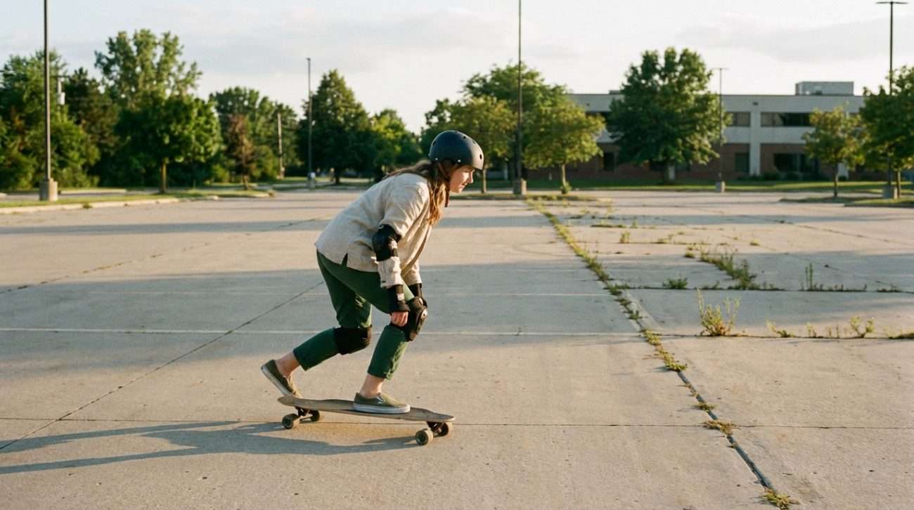how to stop on a longboard — beginner foot braking technique on flat pavement