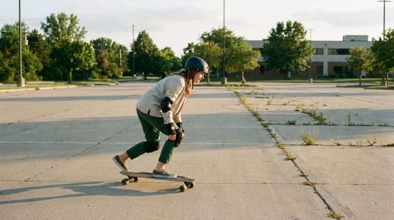 how to stop on a longboard — beginner foot braking technique on flat pavement